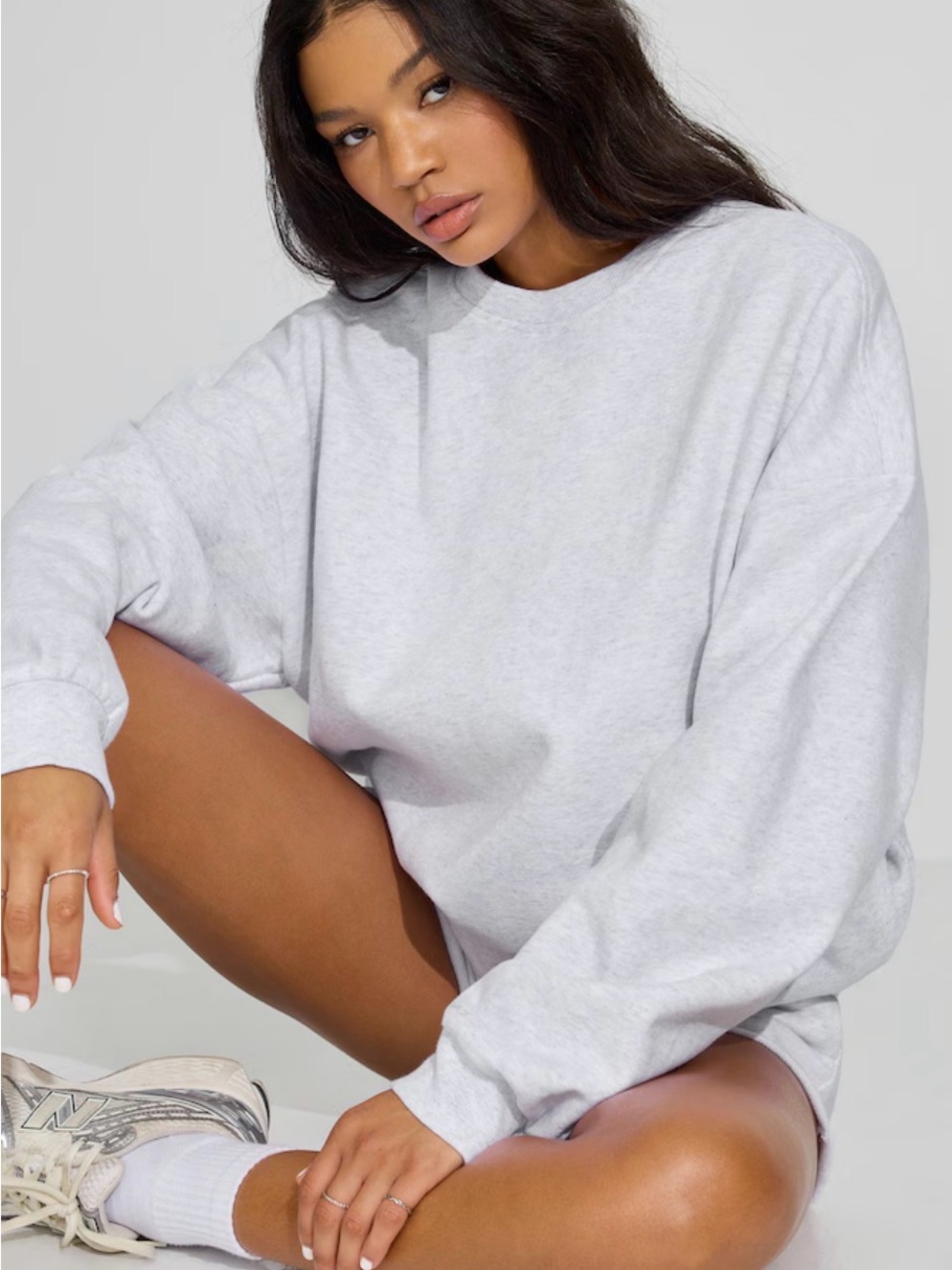 Garage Light Gray Women's Crewneck Sweatshirt - Casual Pullover Top